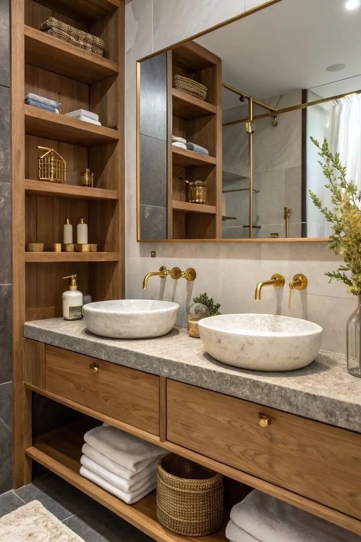 Neme Dayanıklı Ahşap Banyo Boy Dolabı
